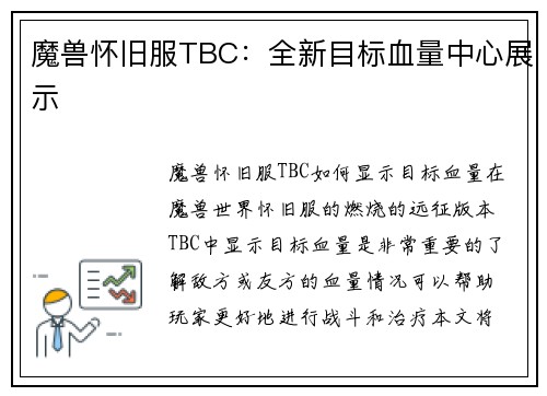 魔兽怀旧服TBC：全新目标血量中心展示